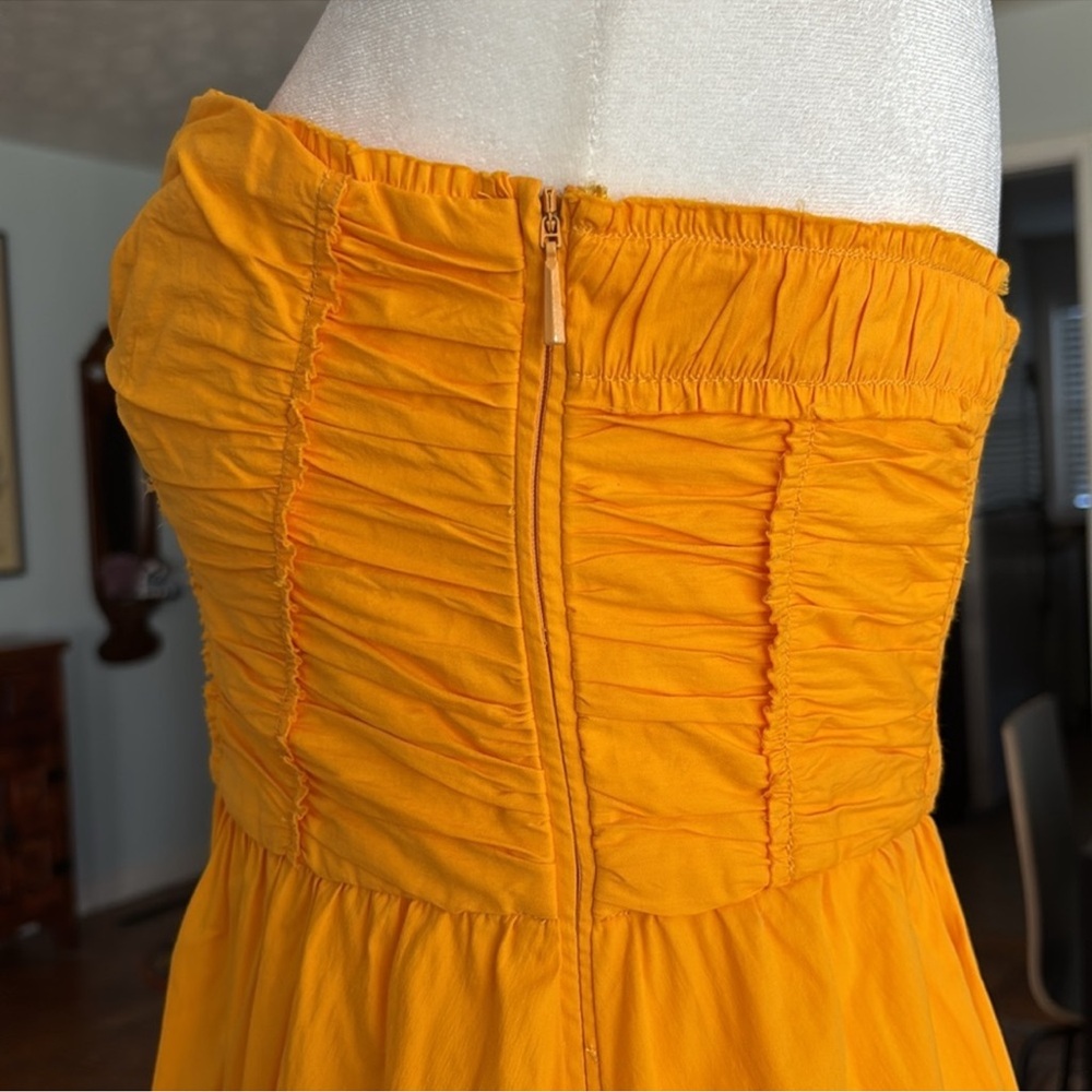 NWOT MANGO Flared Corset Dress in Neon Orange Size 4 - Picture 12 of 13